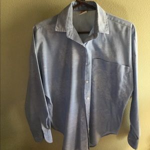 Lee button down chambray blouse flowers